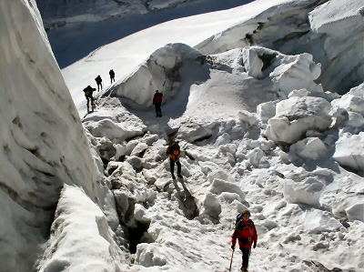Wilde Gletscherbrche am Glschaint