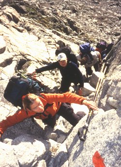 Kletterei an der Boval-Scharte