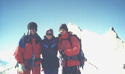 Am Bishorn-Gipfel: Hans, Steffi. Georg, Weihorn
